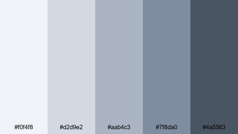 steel sky interface gray light blue color palette with hex codes