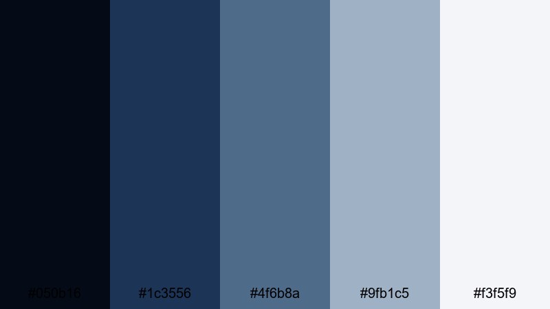 steel skyline dusk dark blue color palette with hex codes
