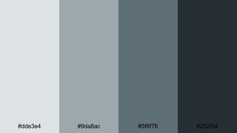 steelwave thriller gray green blue color palette with hex codes