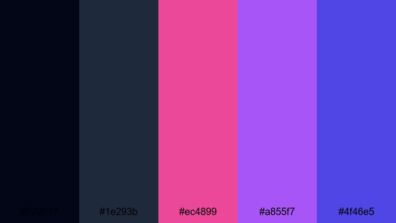 stellar synthwave sky starry sky color palette with hex codes