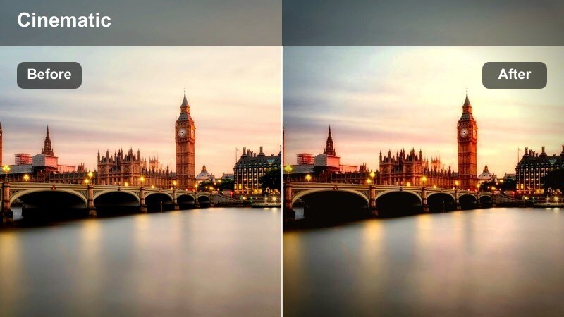 Warmly lit city storefront with golden light spilling through reflective glass windows at dusk.