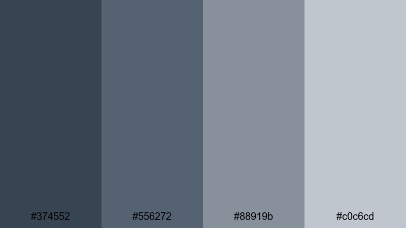 storm front opening gray blue color palette with hex codes