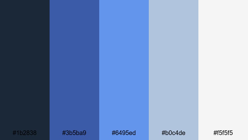 storm lens drama cornflower color palette with hex codes
