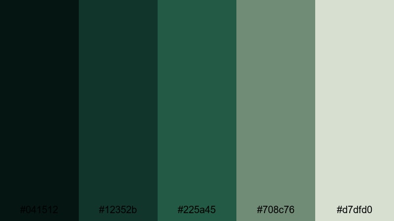 storm over the canopy jungle color palette with hex codes