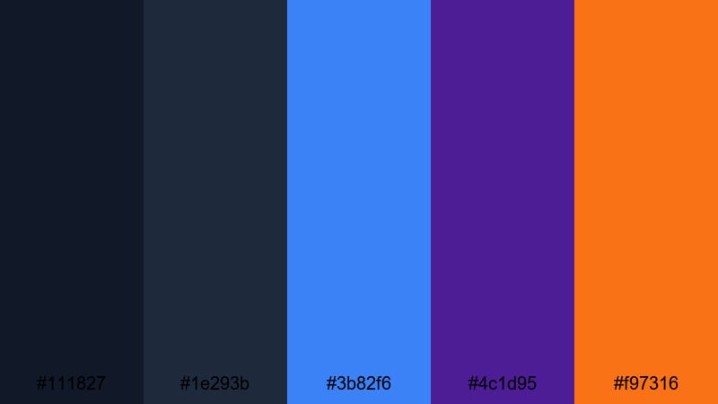 storm surge blockbuster indigo blue color palette with hex codes