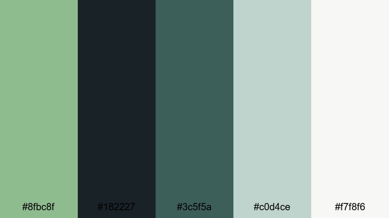 storm surge drama dark sea green color palette with hex codes