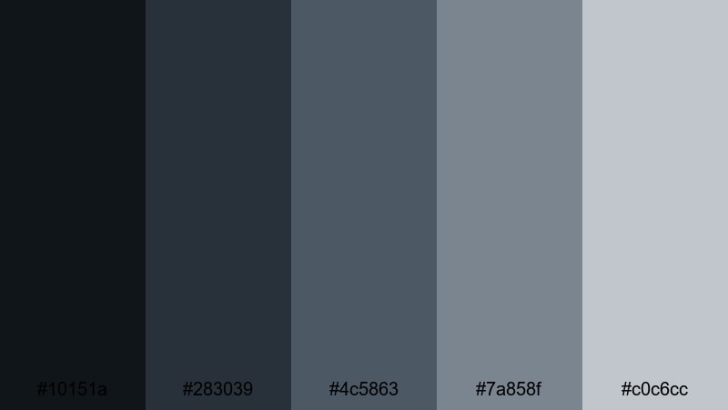 stormbound city streets blue taupe color palette with hex codes