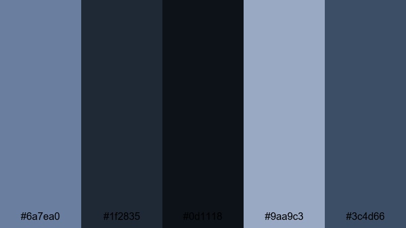 stormbound ocean night glaucous color palette with hex codes
