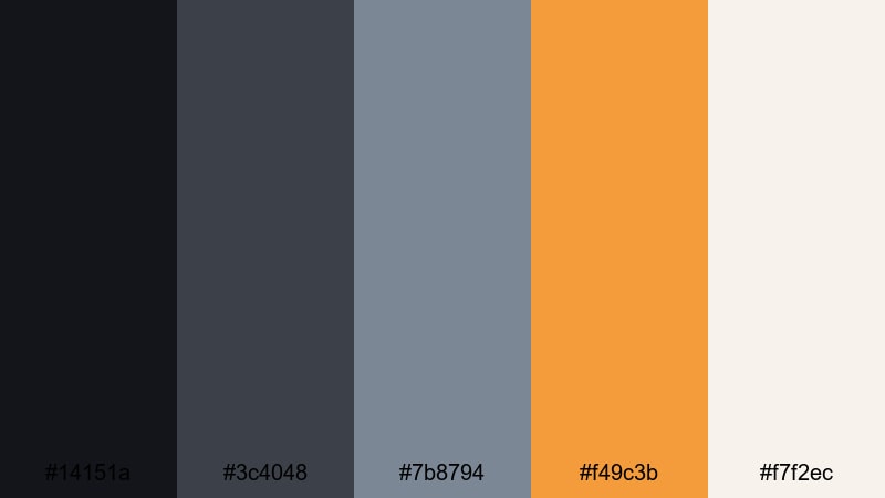 stormframe drama charcoal color palette with hex codes