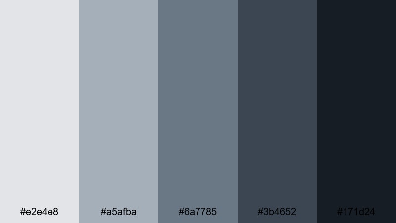 stormfront cinema blue gray color palette with hex codes