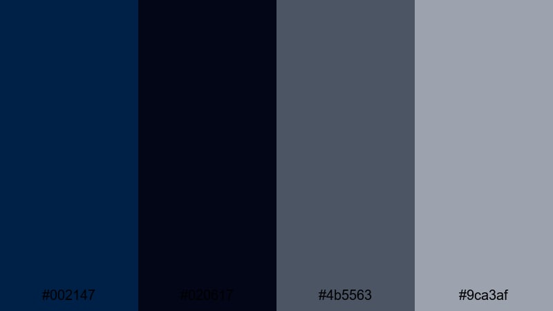 stormfront cinema grade oxford blue color palette with hex codes
