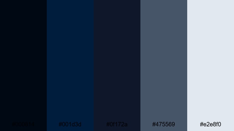 stormfront cityscape dark blue navy blue color palette with hex codes