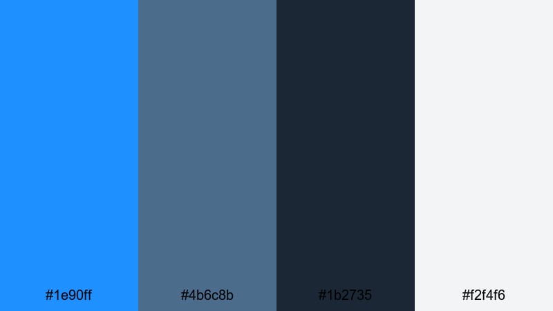 stormfront drama dodger blue color palette with hex codes