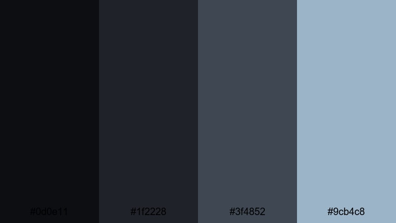 stormfront horizon dark gray color palette with hex codes