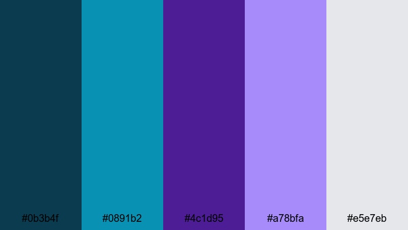 stormline horizon teal purple color palette with hex codes