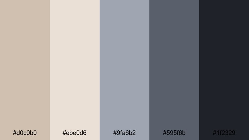 stormlit city grain light taupe color palette with hex codes
