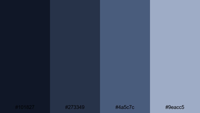 stormlit coastline slate blue color palette with hex codes