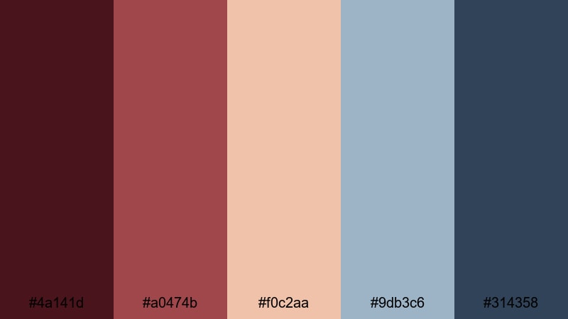 stormlit rosewood horizon rosewood color palette with hex codes