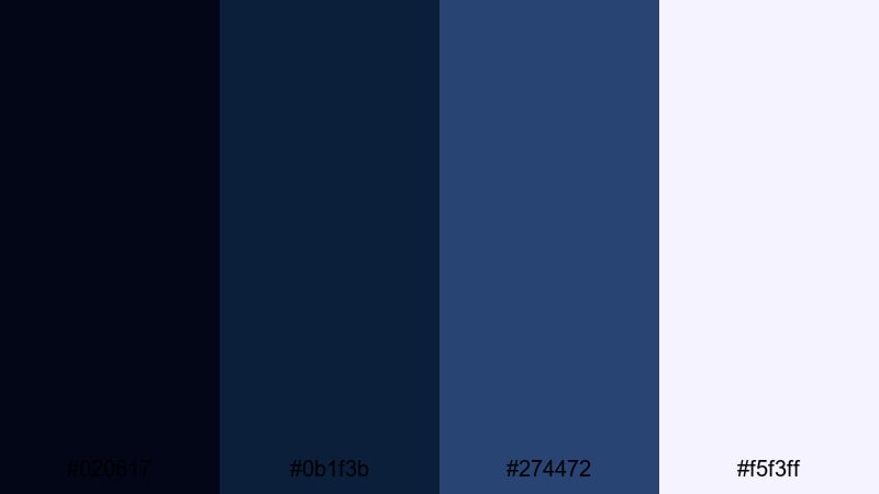 stormy cinema frame navy blue color palette with hex codes