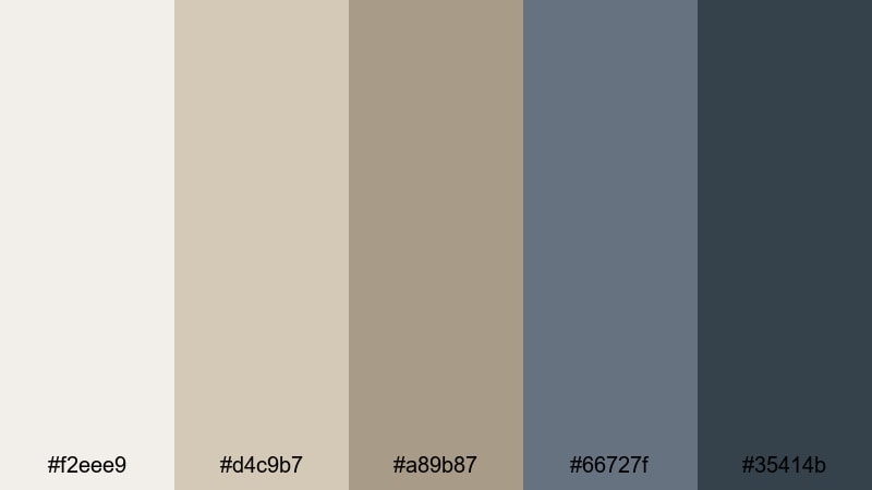 stormy dune skies beach color palette with hex codes