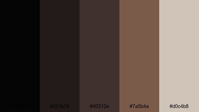 stormy espresso skies black brown color palette with hex codes