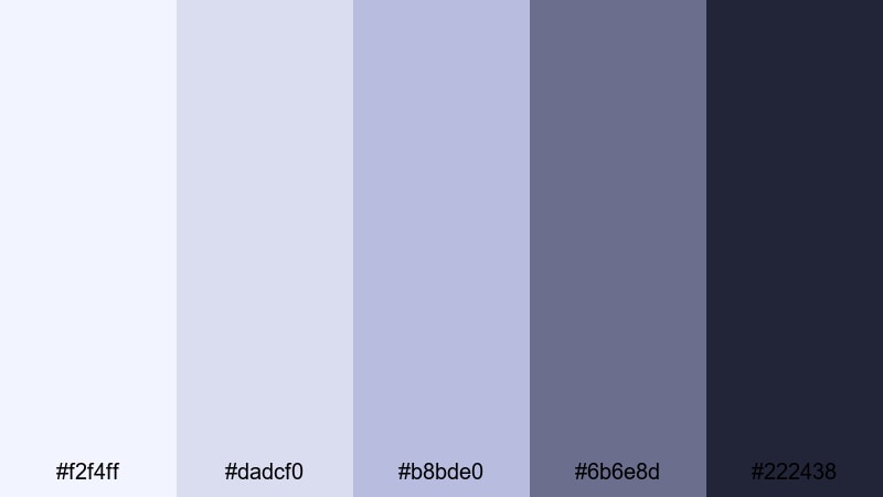 stormy lace echo dreamy color palette with hex codes