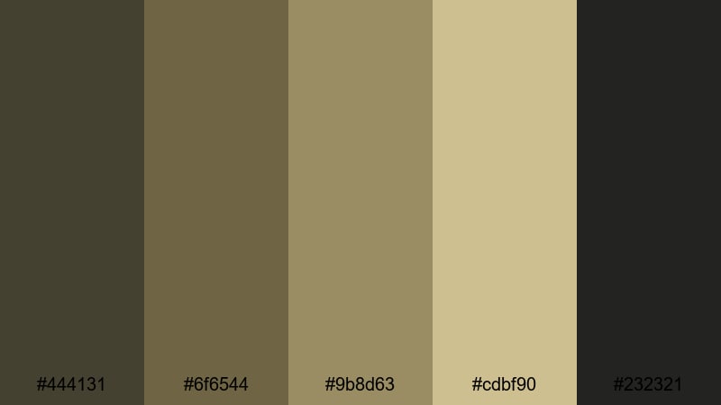 stormy marsh edge brown olive color palette with hex codes