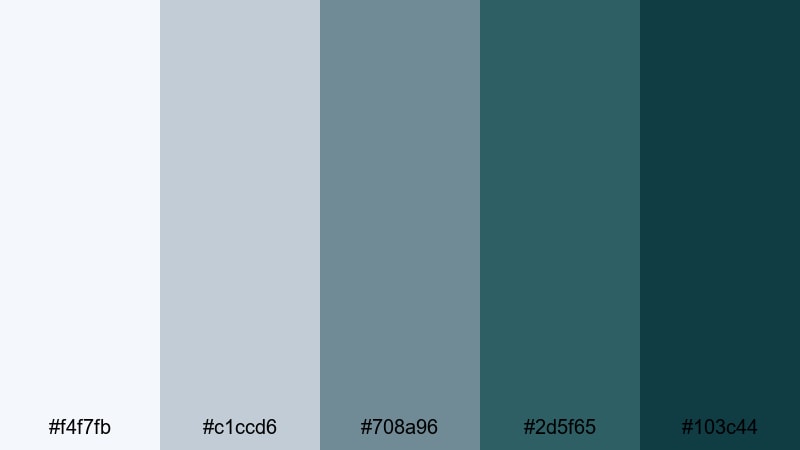 stormy nautical teal ocean color palette with hex codes