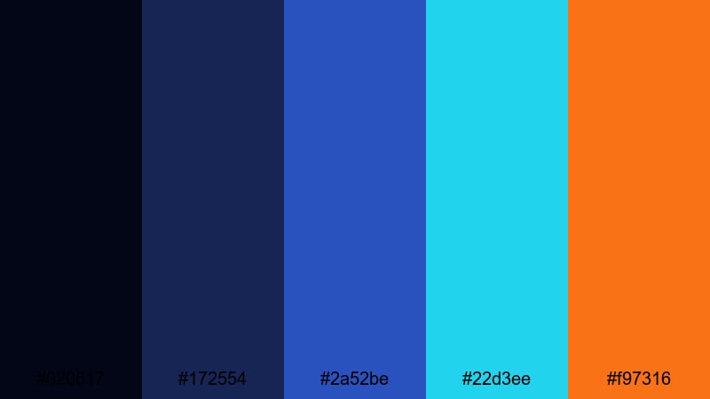 stormy neon signs cerulean blue color palette with hex codes