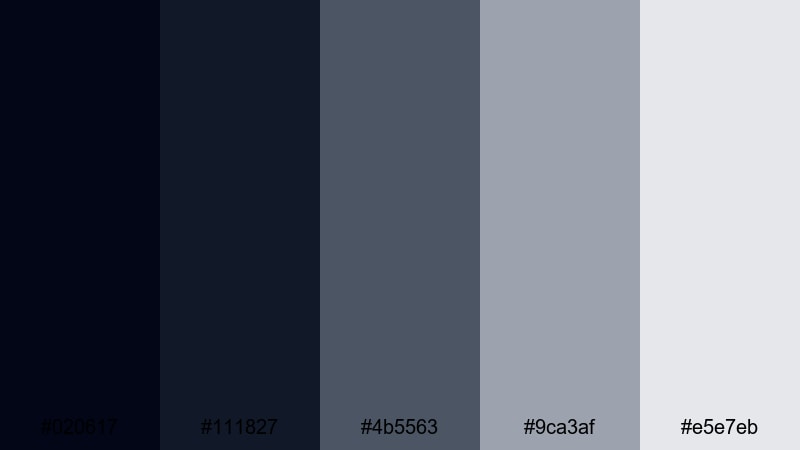 stormy noir alley night color palette with hex codes
