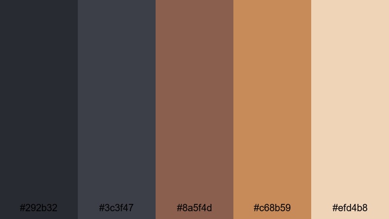stormy sienna skies rustic color palette with hex codes