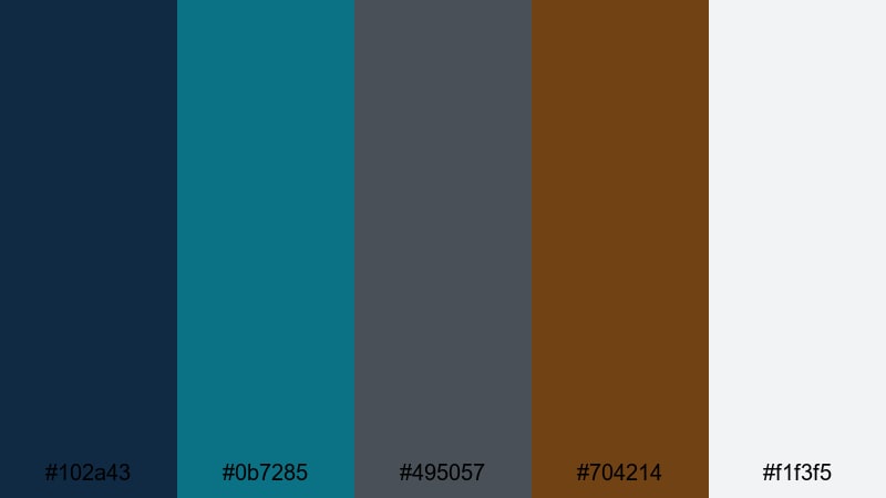 stormy tide breaker blue green brown color palette with hex codes