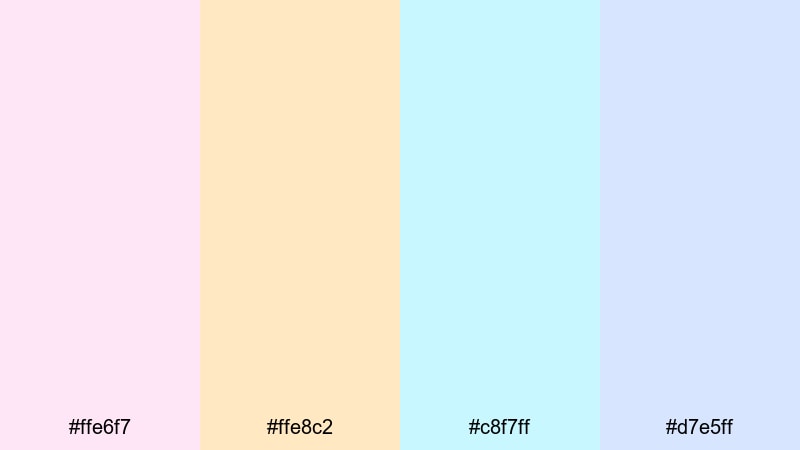 storybook daydream cartoon color palette with hex codes