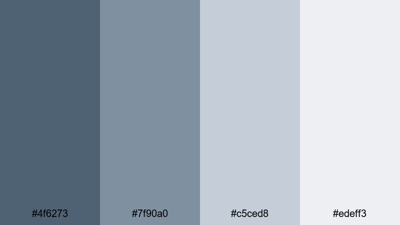 storybook rainlight gray blue color palette with hex codes