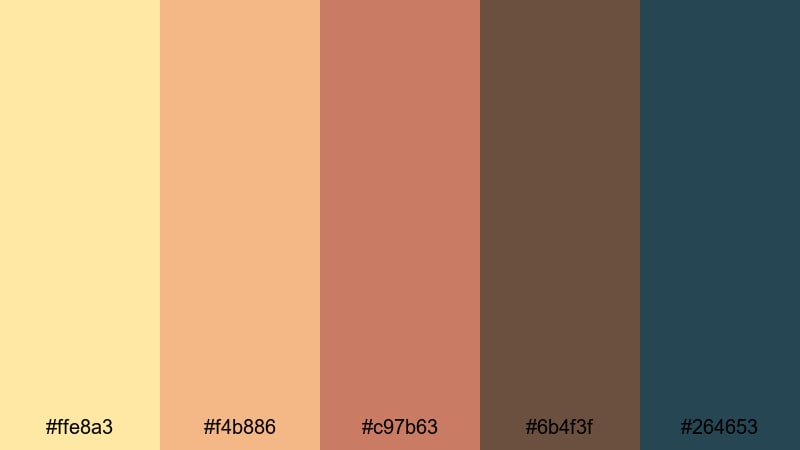 storybook treasure map topaz color palette with hex codes