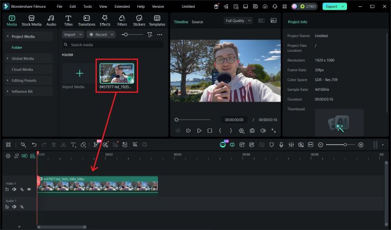 import video to filmora