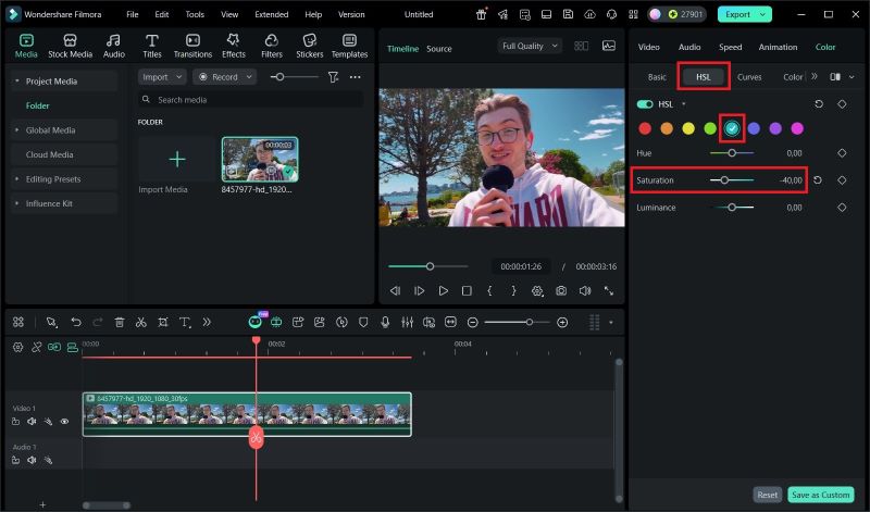 apply saturation in hsl