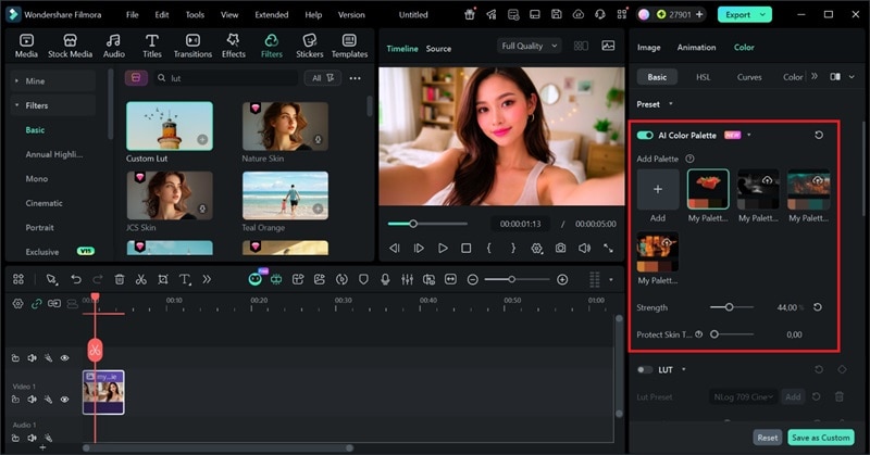 apply ai color palette