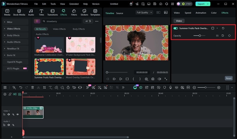 strawberry effect opacity