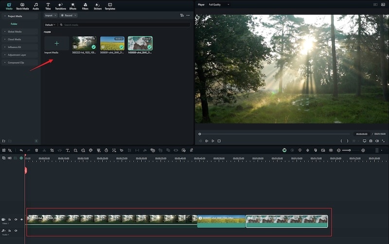 filmora interface