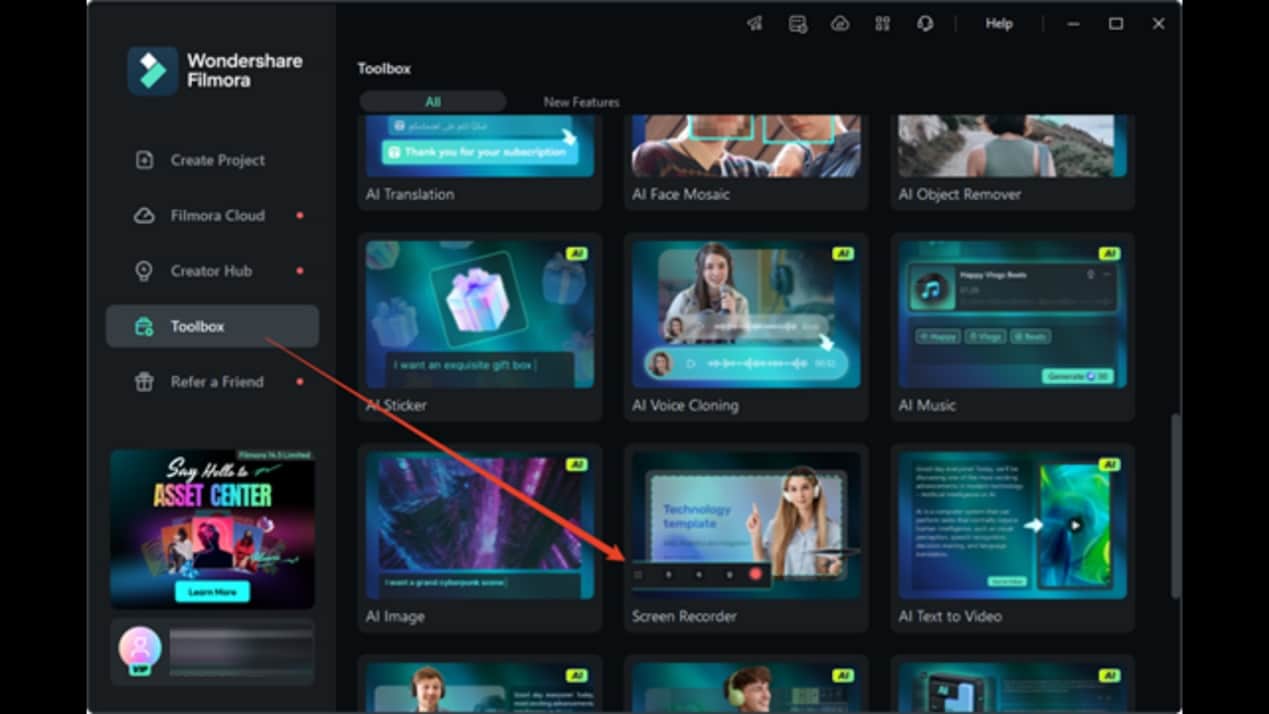 start screen recorder in filmora