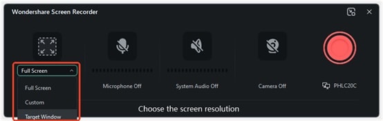 select capture area