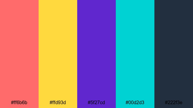 streamer highlight pop gaming color palette with hex codes