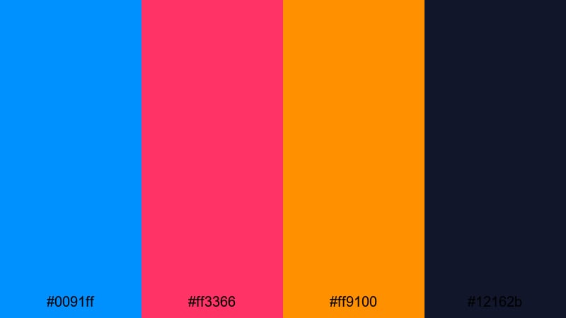 streamer hype boost blue red orange color palette with hex codes
