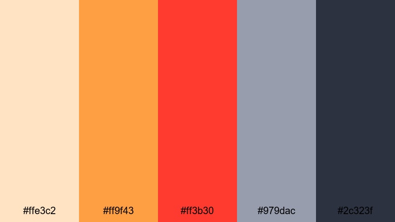 streaming alert punch orange gray color palette with hex codes