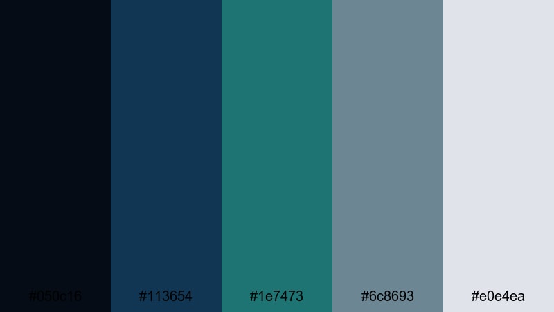 streamline overlay cool blue green gray color palette with hex codes
