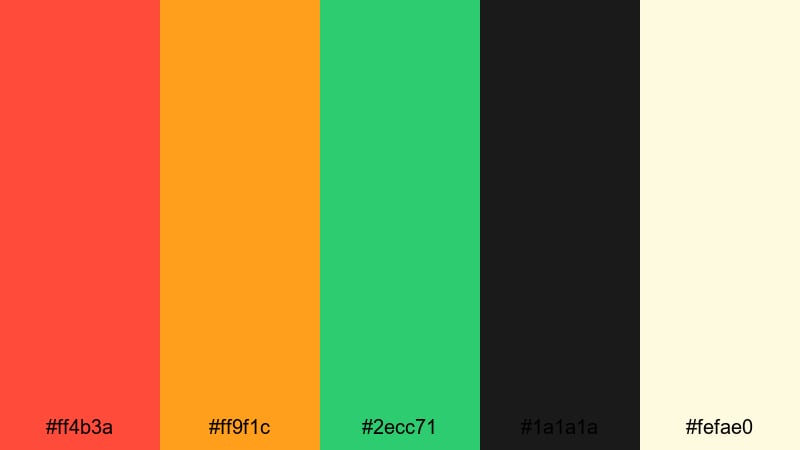 street food festival red orange green color palette with hex codes