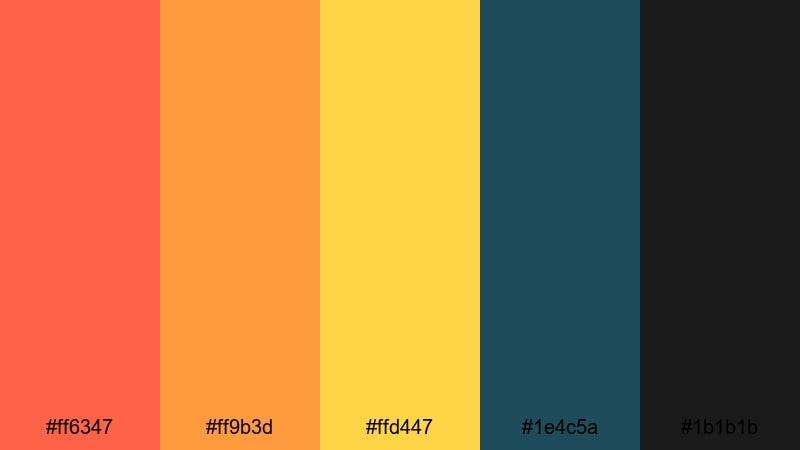 street food fire tomato color palette with hex codes