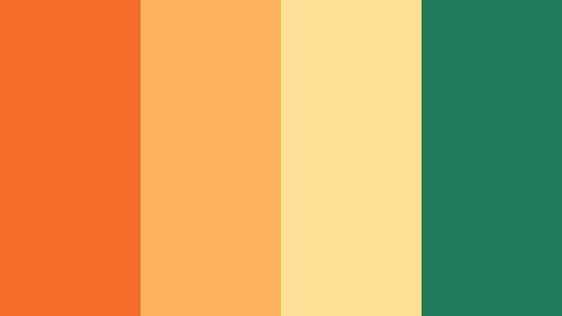 street market heat retro tangerine color palette with hex codes