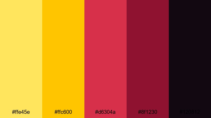 street neon maroon yellow maroon color palette with hex codes